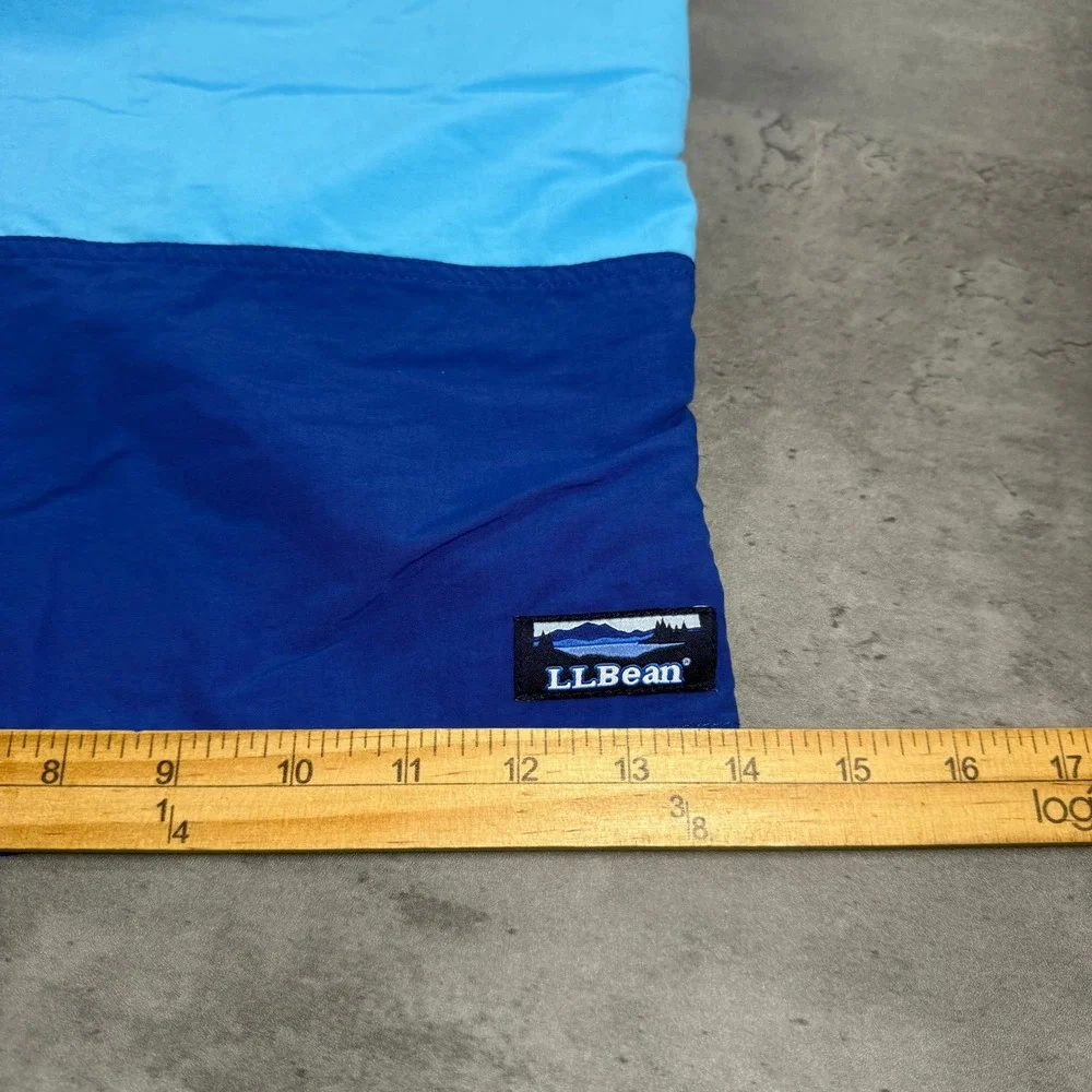 LL Bean Swim Trunk Short XL Supplex Nylon Colorblock Beach Blue Lined Surf Baggy